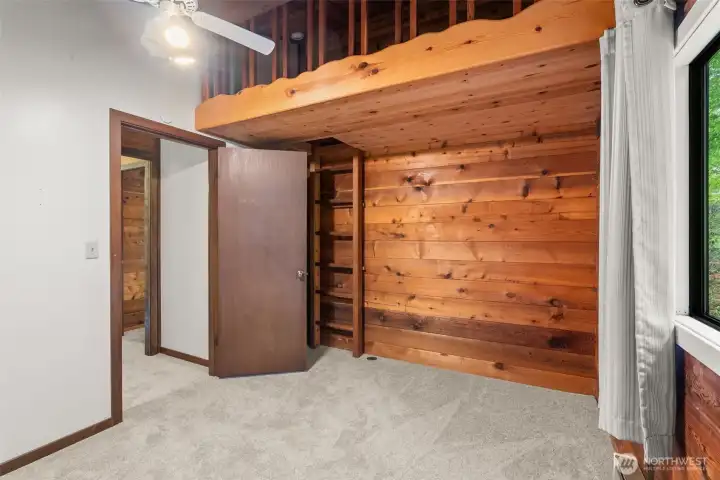 Bedroom #2 has loft area with ladder