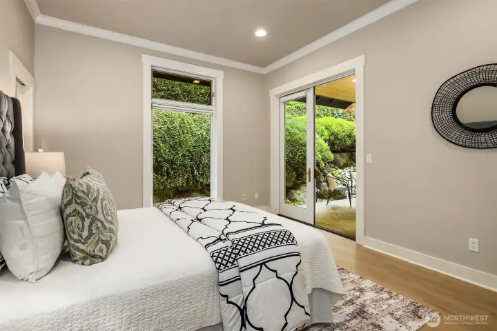 The junior suite opens to its own private covered patio - a quiet escape complete with a gas fireplace and water feature.