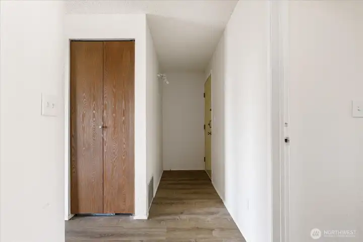 Entry way. Your forced air furnace is in that brown closet. Another closet is in that same hall for all your storage needs. Entry way. Your forced air furnace is in that brown closet. Another closet is in that same hall for all your storage needs.