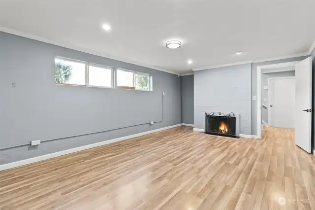 Family Room Lower different angle - Wood Fire Place