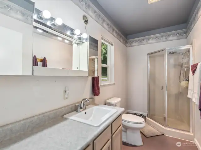 First floor bathroom. Big closet in hallway to store all your linens & goods.
