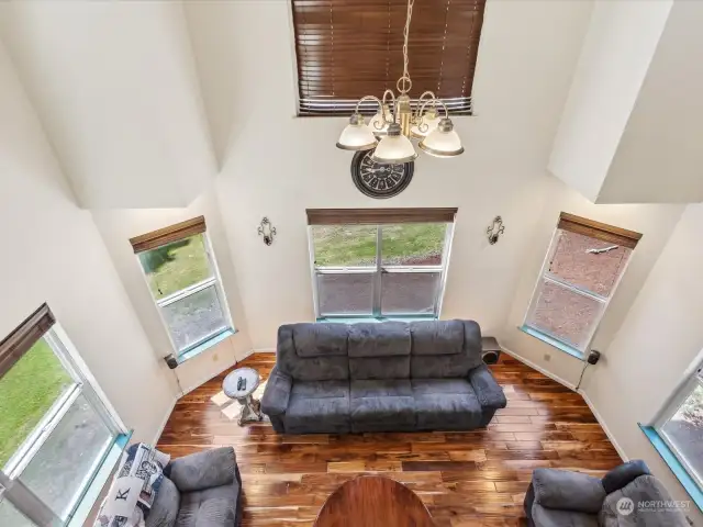 View into the Living room from 2nd floor.
