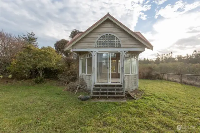 Gazebo with woodstove