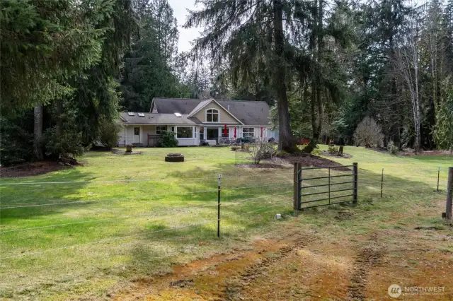 A view of the back of the home