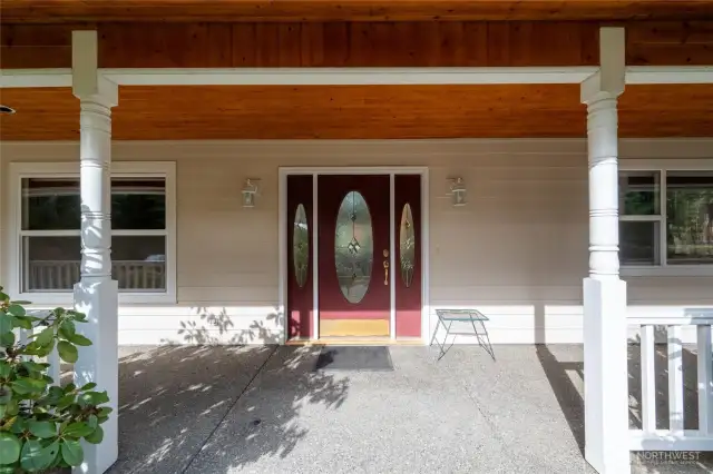 A large covered front porch welcomes you to this mostly single level home.