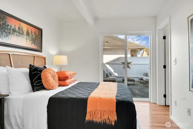 Ground floor bedroom with access to patio.