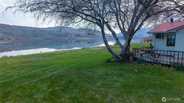 The yard has huge opportunities for large gatherings to do lawn games like Volleyball, croquet and the like! Such a spacious property to spread out and enjoy peace and quiet.