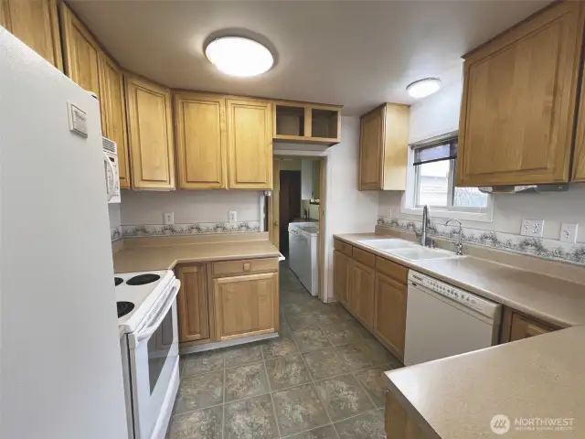 Kitchen with ample cupboard space.