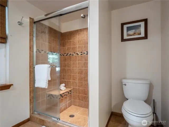 The large shower also feels luxurious and relaxing.