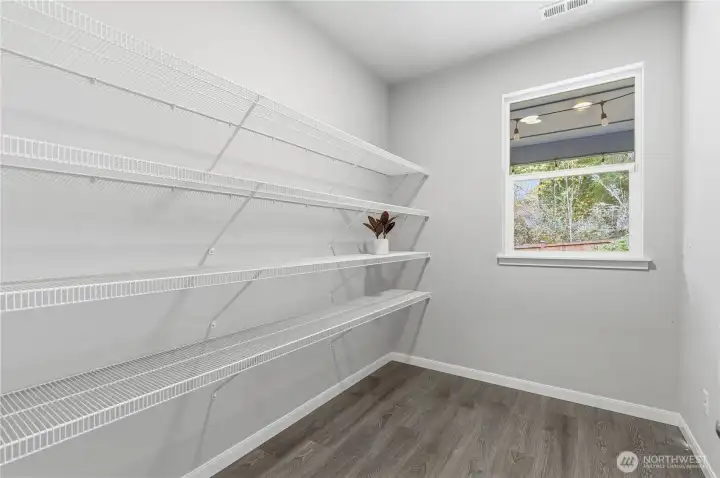 Enviable extra large pantry off the kitchen.