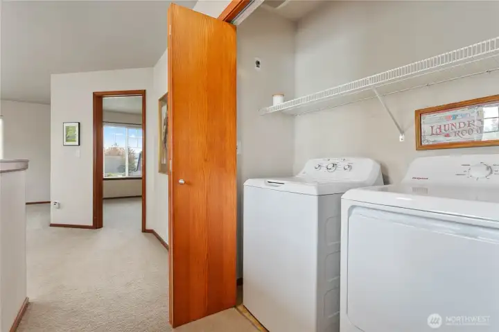 Laundry upstairs with the bedrooms