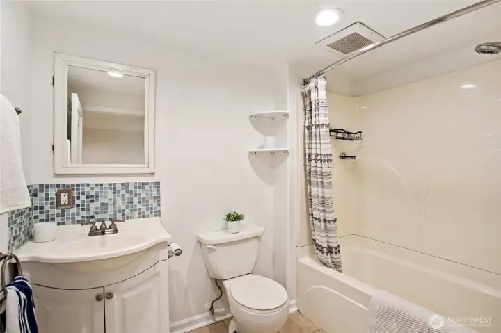 Full bathroom in the lower-level.