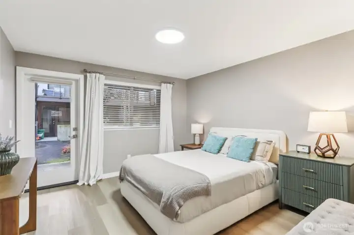 Lower level guest suite with private entrance and covered patio