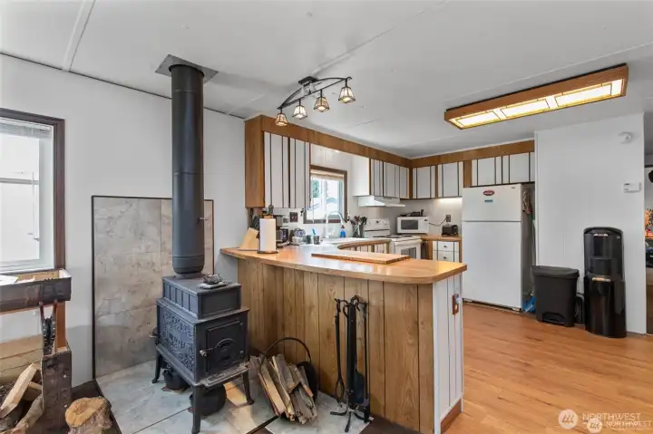 Wood burning stove for those cool nights