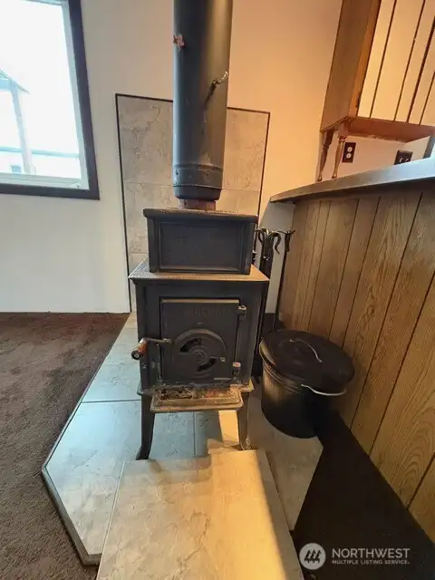 Wood burning fireplace