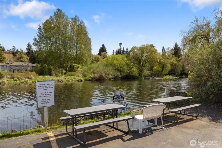 Riverfront community picnic area