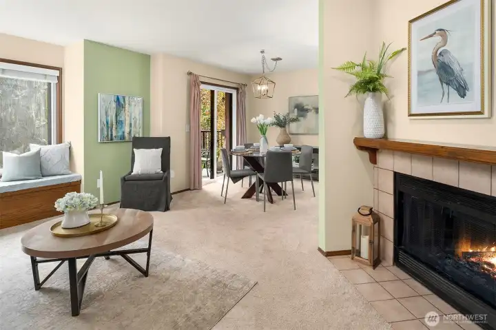 Welcoming entry into the open floor plan unit.