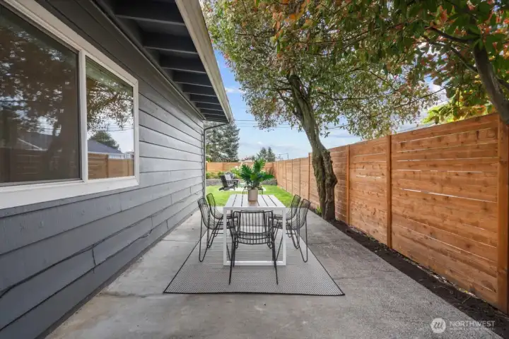 Side patio dining