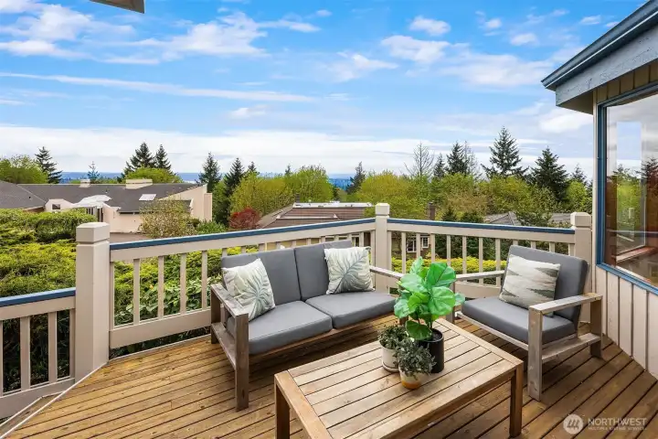 Deck off kitchen and family room