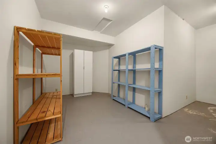 Lower floor storage room