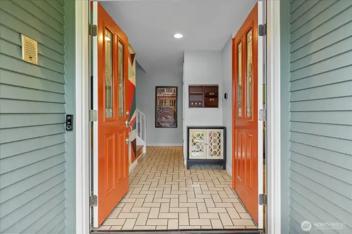 The large entry has a double door entry