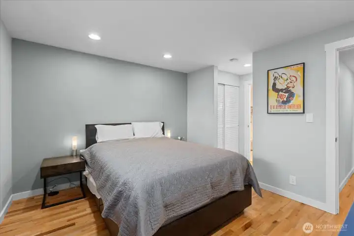 Primary bedroom featuring dual closets and the 3/4 ensuite bathroom