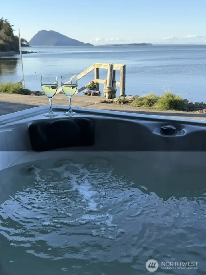 Hot tub on lower deck