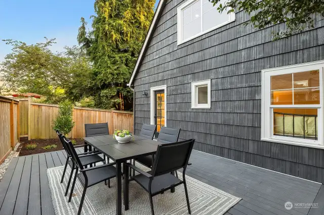 Large backyard deck for entertaining