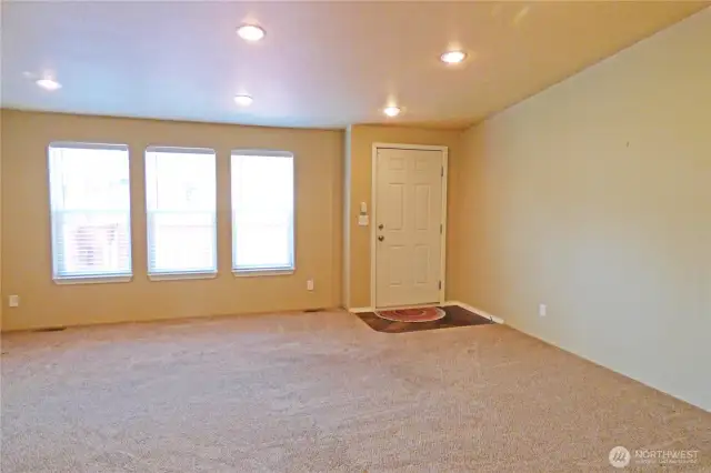 Nice sized living room with entry pad.