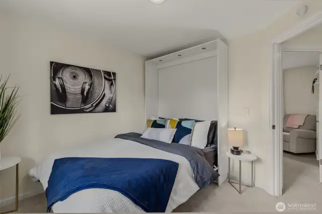 Bedroom #4 with queen size murphy bed provides flexbility for office, gym space, and visitng guests. (Queen mattress goes with seller/negociable)