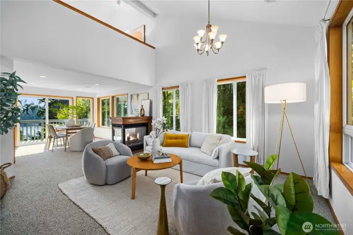 Vaulted ceilings, new carpet and paint brighten the light filled living room. Complete privacy... just you and nature!