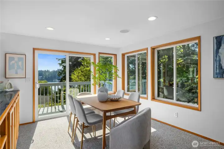 Sun drenched dining area with spectacular views.