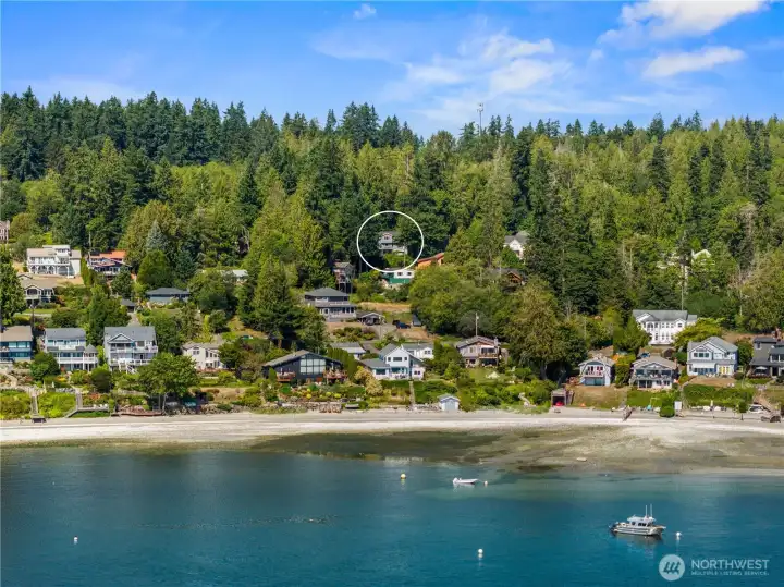 Looking from the sound up toward the home.