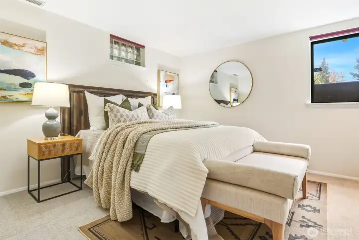 3rd bedroom downstairs with private bathroom