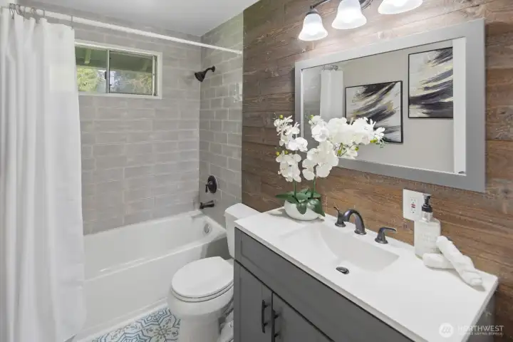 Stunningly updated Guest Bathroom with elegant details