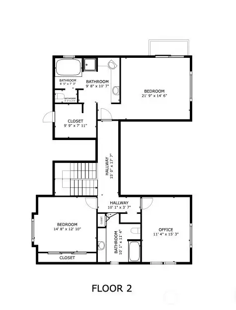 Floor Plan (Floor 2)  6008 Indian Trail NE, Tacoma, WA 98422