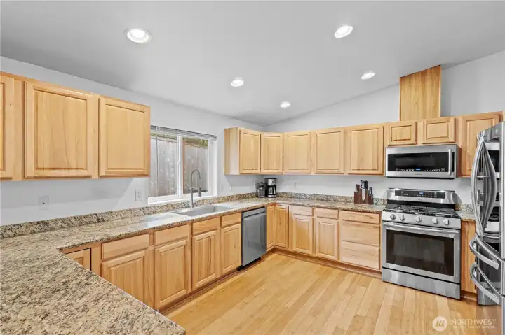 Spacious main floor kitchen with eating area