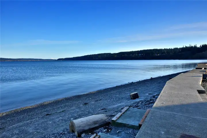 The newer bulkhead has a place where seasonal stairs can be installed that make accessing your beach easy. The newer bulkhead has a place where seasonal stairs can be installed that make accessing your beach easy.