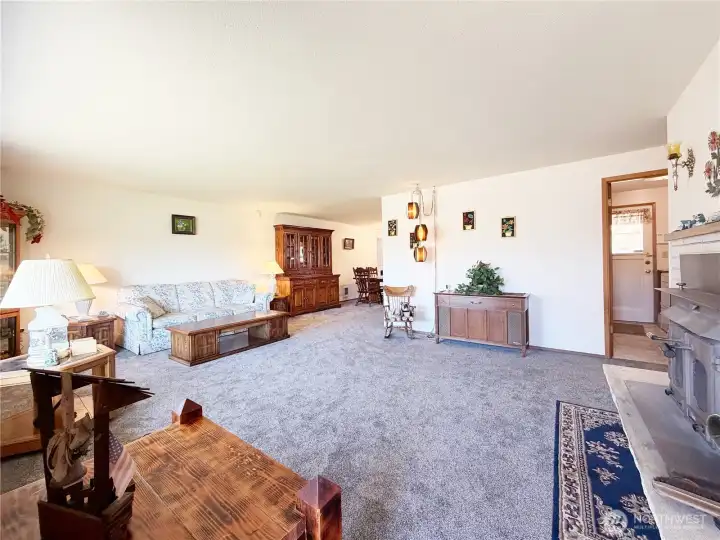 Looking in from the front door.