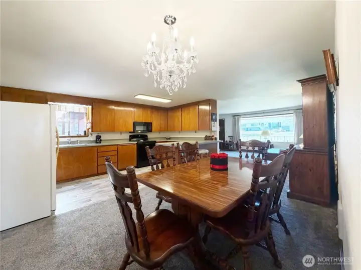 Dining area and kitchen