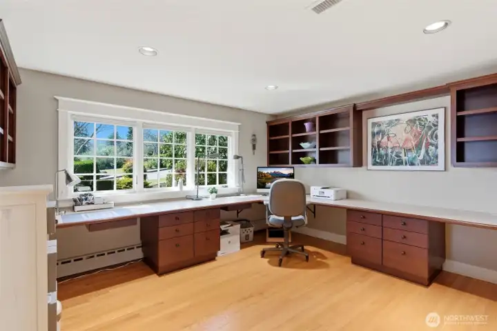 Custom cabinets and built ins in the home office.