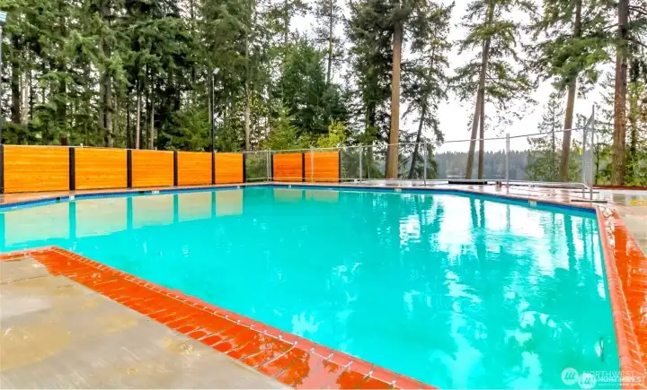 Newly-refurbished pool area.