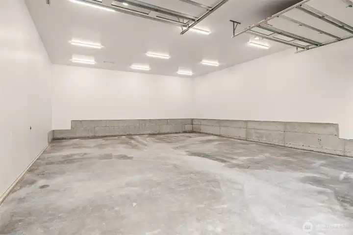 View of empty detached garage (interior).