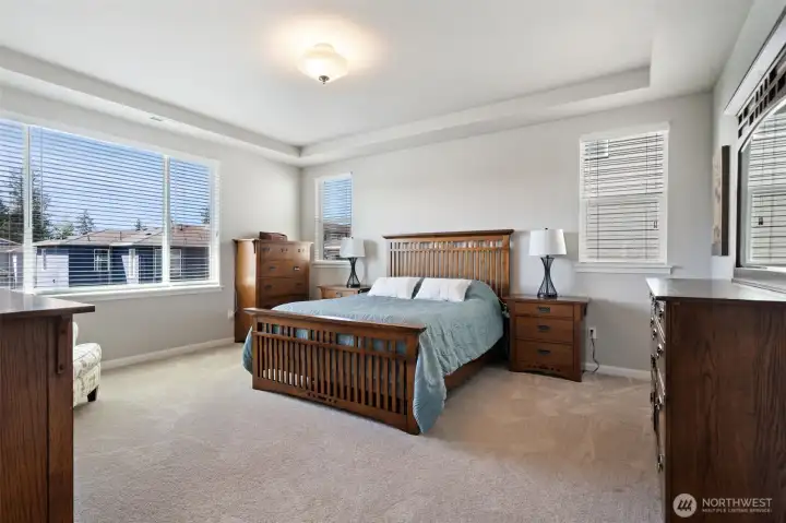 Spacious primary bedroom