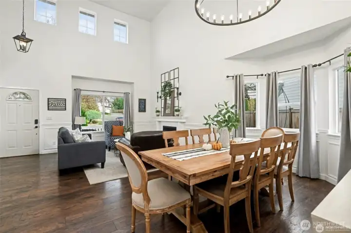 Dining room with abundant windows and natural light. Dining room with abundant windows and natural light.