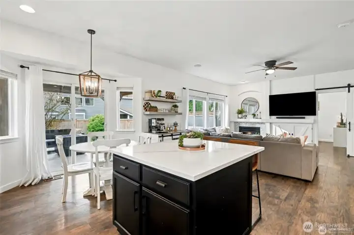 Open-concept living from the kitchen to the great room Open-concept living from the kitchen to the great room