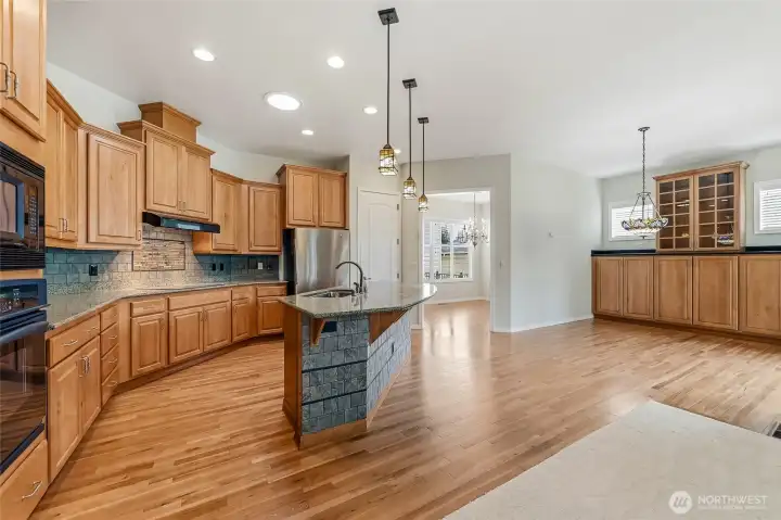 Kitchen with lots of cabinetry and a large island.