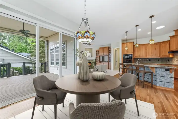 Informal eating area, virtually staged.