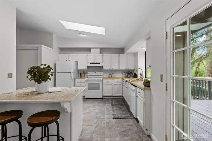 Kitchen flows to deck