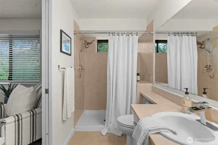 Tiled shower